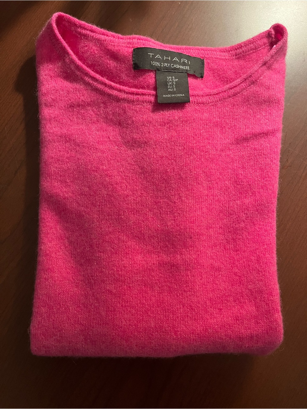 Tahari Women's Hot Pink Cashmere Sweater T